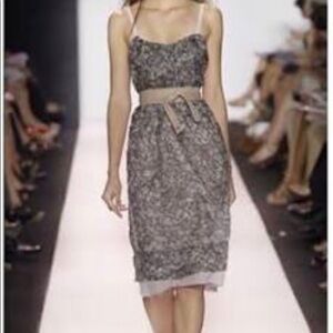 BCBGMAXAZRIA RUNWAY MAUVE AND GRAY MIDI DRESS​​​​​‎